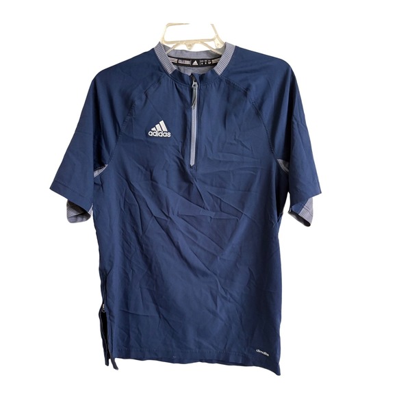adidas Other - Adidas Climalite Mens Small Navy Blue Quarter Zip Short Sleeve Training Top